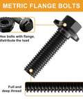 252 Piece M6 M8 Grade Ten Point Nine Hex Flange Head Bolts Nuts Flat Washers Lock Washers Black Zinc Plated Alloy Steel Metric Fastener Set