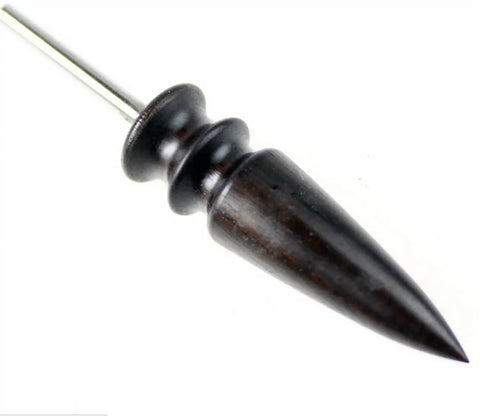Pointed Tip Leather Burnishing Tool For Sharp Edges Ebony Edge Burnisher made of ebony wood with metal shaft