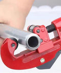 Ergonomic Pipe Cutter 3-28mm Tubing Cutter for Metal Aluminum Stainless Steel Heavy Duty Hand Tool in use cutting a metal pipe