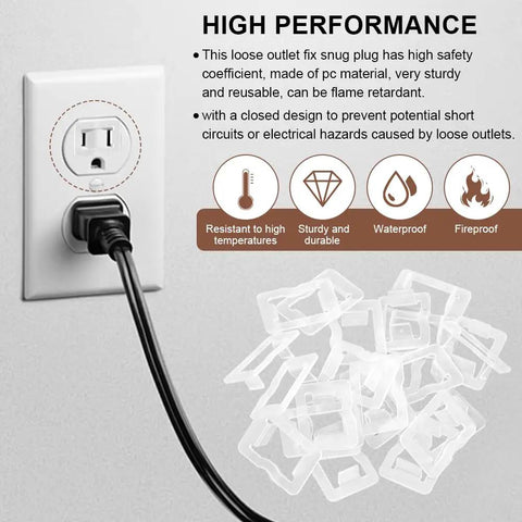 24 Pack Wall Outlet Fix Plugs Transparent Socket Fixers For Loose Outlets Easy Install shown in use securing a socket