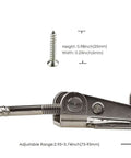 Adjustable 75 To 95mm Stainless Steel Cabinet Latch Lock With Lever Handle Toggle, side view, showing dimensions and included screw.