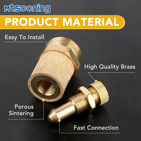10 Pack 1/4 Inch Brass Pneumatic Mufflers To Quiet Down Loud Air Compressor Hiss Top Shelf Exhaust Silencer Filter With Bulletproof Build And Smooth Flow Control For Shop Gear