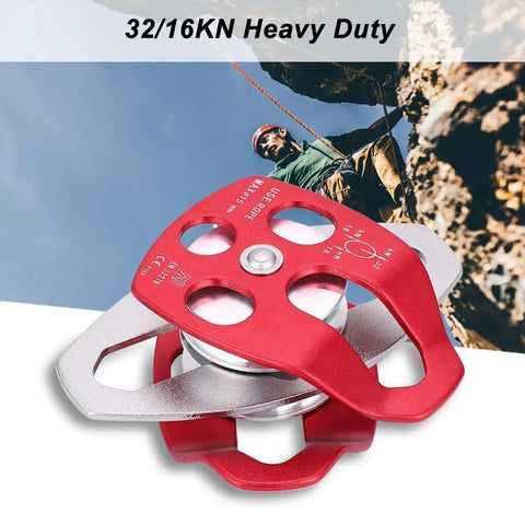 Single Swivel Rope Pulley Block For Rock Climbing and Hauling, Heavy Duty Aluminum Magnesium Alloy Sheave With Precision Bearing