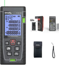Beast Laser Measuring Tool With 165 Ft Range, High Accuracy One Sixteenth Inch Tolerance Plus Or Minus Two Millimeters, Multi Mode, Self Calibration, Backlight, 99 Memory, AAA Battery Operated For Indoor Outdoor Use, black handheld laser distance meter with case