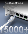 Ultra Fast Cat6 Ethernet Cable 15Ft Indoor Outdoor Flat Patch Cord With Pure Copper Conductors Snagless RJ45 in router