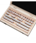 Shop Pro 38 Piece High Speed Steel Gauge Block Set Featuring Tight Tolerance 0.001 Millimeter Calibration Accuracy With Rock Solid Engineering For Woodworking Routers And Table Saws Built Tough in wooden case.