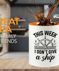 Two Tone Orange Coffee Mug 11oz This Week I Dont Give A Ship Funny Boating Gift For Yacht Lovers Sailors Boaters