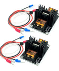 Two Pack 3D Printer Heat Bed Power Module 25A MOSFET Expansion Board With Snowflake Heatsink High Current Load Hotend and Bed Upgrade Kit Includes Cables for Lerdge and Other Printers, two black MOSFET boards with wires