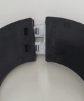 Close-up of 50mm bucket pin shim for excavators and skid steer loaders, showing black polyethylene material and detachable design.