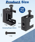 Heavy Duty Spring Steel Beam Clamps For Beams And Threaded Rods One Quarter Inch Twenty Thread Clamps product size details