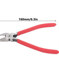 Heavy Duty Wire Stripper And Diagonal Pliers Automatic Stripping with red frosted grip, 160mm length, for electrical jobs.