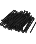 M2 30Mm Fully Threaded Hex Socket Cap Screw Bolt Knurled Head Black Alloy Steel Heavy Duty Fastener 32Mm Overall Length 0.4Mm Pitch 50 Pack