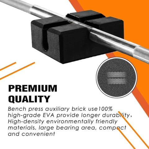 Half To One Board Bench Press Block For Your Home Gym Adjustable Press Aid on a barbell, showing durable EVA material
