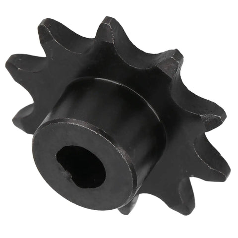 Durable 10 Tooth DBore Sprocket With SetScrew Design For Smooth Power Transfer And Seamless Industrial Motor Shaft Connections That Actually Hold Tight, black cast steel.