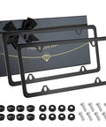 Stainless Steel License Plate Frames 2 Pack With Screws For Front And Rear Universal Tag Frames No Cover State Name Narrow Border