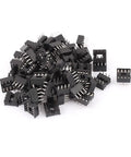 Pile of Solder Type 8 Pin DIP IC Socket Adaptor Dual Row 2.54mm Pitch 0.1 Inch For PCB Prototyping 60 Pack Black And Silver Tone
