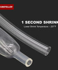 Three To One Clear Heat Shrink Tubing One Inch Diameter With Adhesive Lined Marine Grade Waterproof Insulation Sealing Oil Proof Wear Resistant Four Feet Total Length, clear tubing close-up
