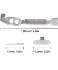 Stainless Steel Hood Spring Fastener Clips For Cars And Trucks Secure Your Hood On Every Ride No Hood Pop On Highways Or Rough Roads Durable Automotive Clip Set, 150mm, 41mm
