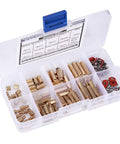 Easy Install M3 Brass Spacer Screws Washers Nut Kit For Circuit Board Mounting, durable brass hex posts in organizer case