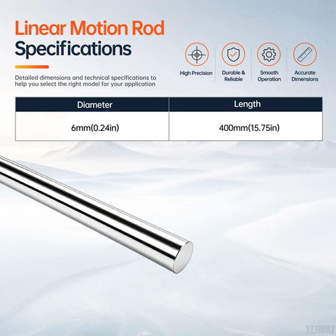 Cool 2 Pcs 6mm By 400mm Linear Motion Rods Shaft Guide Precision Rails, detailed specifications for smooth operation.