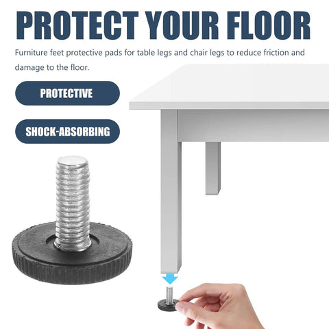 24 Pcs Adjustable Furniture Leveling Feet Screw In Legs For Dressers And Cabinets With Iron And Plastic Construction Easy Install Height Adjustment Floor Protection Wobble Free Stability For Any Home, screw-in foot pad