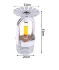 Premium Chrome Plated Fire Sprinkler Head Guard Cage with Heavy Duty Metal Mesh Shields Pendent Sprinklers from Accidental Damage. Angle view showing dimensions.