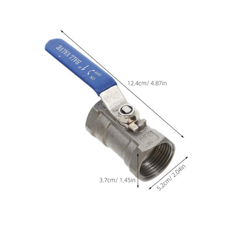 Premium Stainless Steel Ball Valve With Internal Thread Manual Shutoff For Residential Plumbing Leak Free Male Threaded Pipe Connector, 12.4cm.