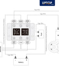 Wiring diagram for 12V Forward And Reverse Relay Module For Tarp Systems, Winch Motors, Hoists, Six Terminal