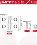 Slick Transparent Acrylic Piano Hinges For Aquarium Covers And Woodworking Projects Compact 35 X 25 Millimeter Size shown with measurements.