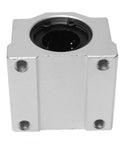 Premium 10 mm SCS10UU Linear Motion Ball Bearing Slide Bushing Block, silver finish and round bearing, ideal for CNC use.