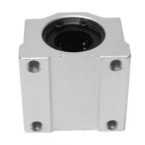 Premium 10 mm SCS10UU Linear Motion Ball Bearing Slide Bushing Block, silver finish and round bearing, ideal for CNC use.