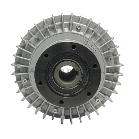 Front view of Heavy Duty Hollow Shaft Magnetic Powder Brake Clutch 0.6kg 6N.m YS0.6A1 showing hollow shaft design and mounting holes.