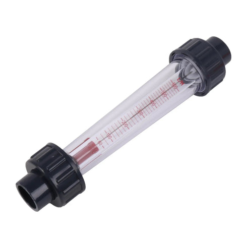 Inline Liquid Flow Meter With 60 To 600 Liters Per Hour Flow Range For Half Inch DN15 Pipe Connection AS Plastic Cylindrical Body