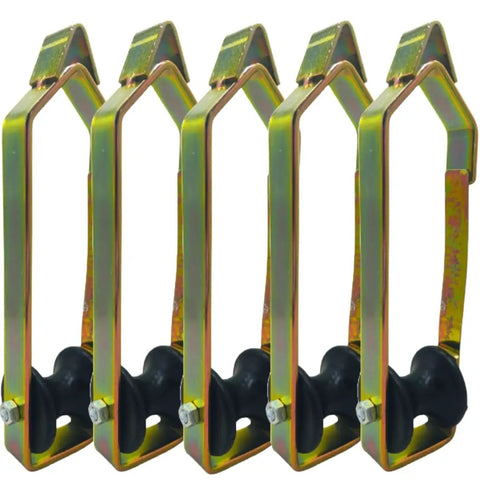Five Slap On Two Inch Cable Rollers For Aerial Construction And Overlash Pulling Grab And Go Lineman Tools With One Channel