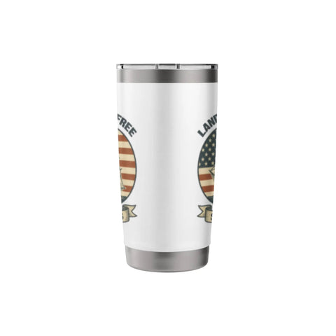 Patriotic Sailboat Flag Stainless Steel Insulated Tumbler For Fourth Of July Celebrations, white background design visible