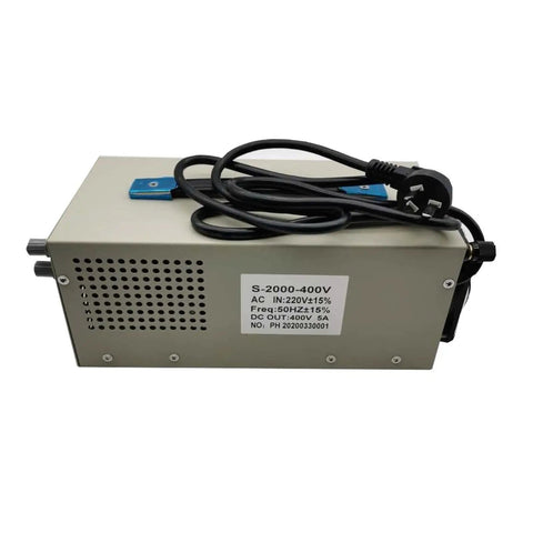 Beefy 2000W Adjustable DC Switching Bench Power Supply With High Precision 4-Digit LED Display, 24V-600V Output, Current 0-4A, Rock-Solid Stability, Low Ripple, And Fast Response, Fine Sensitivity Control, Ideal For Lab, DIY, And Pro Electronics. gray metal bench power supply with power cord