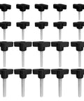 Heavy Duty Solid Badass 20 Piece Thumb Screw And Wing Knob Bolt Kit M4 M5 M6 M8 Threads Zinc Plated Anti Rust Plastic Knobs in a 20 pack.