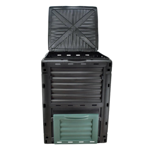 Outdoor Large Standing Garden Composter 80 Gallon Capacity 300L Durable unit with open top and door for yard waste