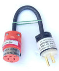 Straight Up Game Changer J1772 Level 2 EV Charger Adapter with red and black connectors for electric vehicle charging.