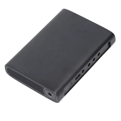 Mini Ups Portable Battery Backup With 15000Mah Capacity Includes 5V 9V And 12V DC Outputs Plus Universal USB Port sleek black design