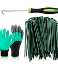 Heavy Duty Green Landscape Staples 50 Pack 6 Inch Garden Stakes For Turf And Ground Fabric 11 Gauge Galvanized Lawn Pins
