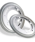 Built Tough Nine Inch Lazy Susan Hardware Kit With Square Rotating Bearing Plate and Smooth Operator 360 Degree Swivel Turntable Base for Kitchen Cabinets and Display Shelving, showing two silver bearing plates.