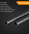 Dope Carbon Fiber Tubes 500mm Long 12mm Outer Diameter 10mm Inner Diameter 3K Hollow Round Tubing With Twill Weave Matte Finish Pack Of 2 For Quadcopters And RC Builds Ideal For Custom Drone Frames And DIY RC Projects, showcasing advantages of light weight and high stiffness