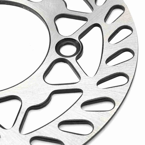 Close-up of 190mm front and rear disc rotor for 50cc to 160cc SDG wheel pit dirt bikes with precision alignment holes.