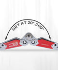Heavy Duty Magnetic Welding Positioner Fixture Clamp With Lock Tight Grip And Built In Hex Wrench for angles between 20 and 200 degrees.