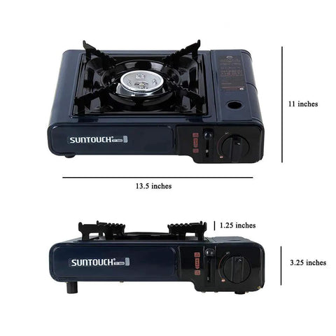 ST-7000 Blue Portable Gas Stove With Case For Camping Outdoors Lightweight Compact Stove With Auto Shutoff Safety High Heat Output