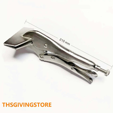 8-Inch Sheet Metal Bender Hand Seamer Locking Tool with Adjustable Flat Head and Vise Grip Clamps for Precise Edges