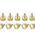 M3x6mm Brass Knurled Thumb Screws, Knobby Step Grip Shoulder Bolts, heavy duty fasteners in gold finish, ideal for quick assembly.