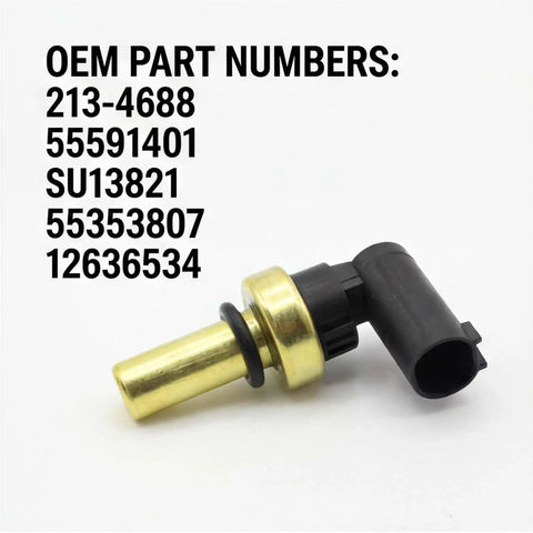 Direct Swap Engine Coolant Temperature Sensor For Chevy Cruze Buick Encore Cadillac Elr 213-4688 showing OEM part numbers.