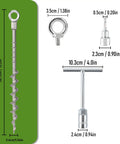 Beefy Heavy Duty 12 Pack 14 Inch Ground Anchors Screw In Non Rust Cast Aluminum detachable components with measurements